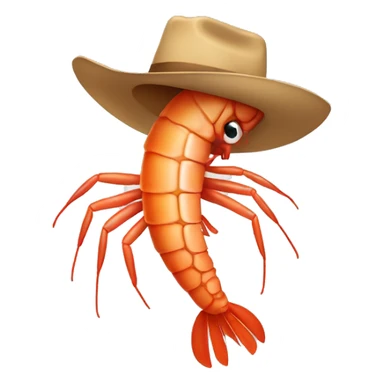 Shrimp wearing cowboy hat sticker