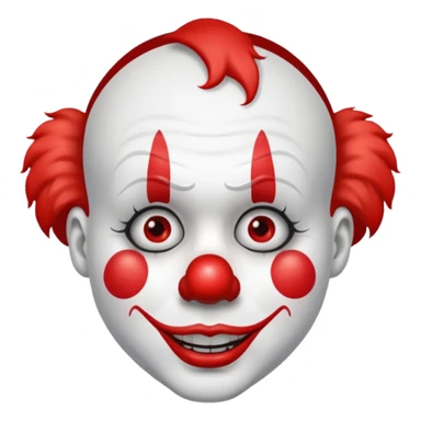 ["Clown with white face paint and red nose, single teardrop."] sticker