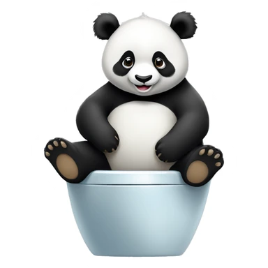 Un Panda assis sur des WC sourit, heureux  sticker