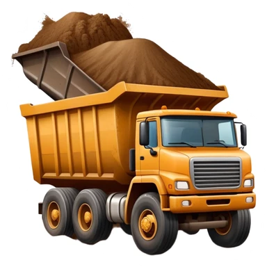 lorry 18 wheeler dumping dirt sticker