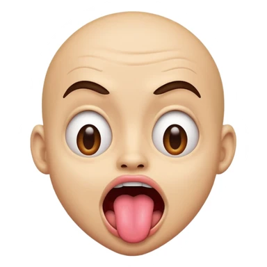 A shaking head emoji with tounge out looking crazy sticker
