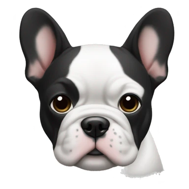 french buldog black and white sticker