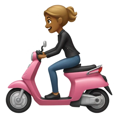 a women on electric scooter sticker