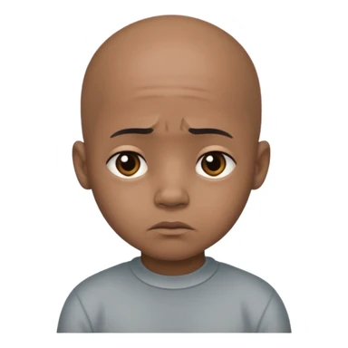 Little bald sad black boy no tears sticker
