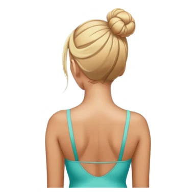 Woman in bathing suit looking at ocean with blonde hair in bum from back from shoulders up sticker