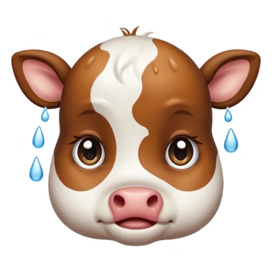 crying baby cow sticker
