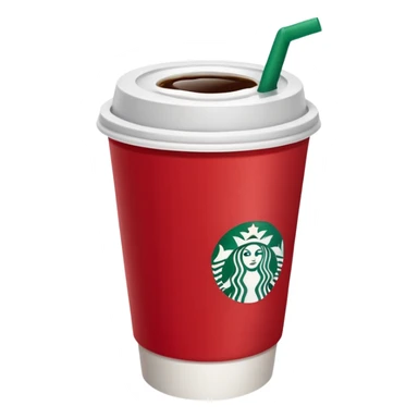 red starbucks cub with white lid sticker