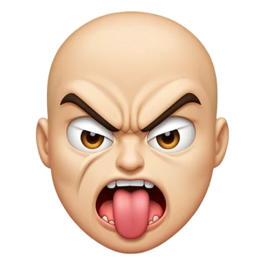 Angry face sticking out the tongue sticker