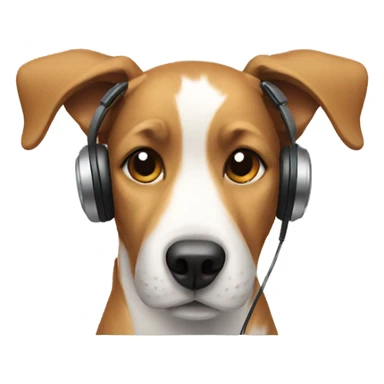 Dog with Earbuds sticker