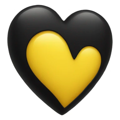 Half black and yellow heart sticker