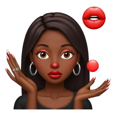 Big lips long nails bestie circle head sticker