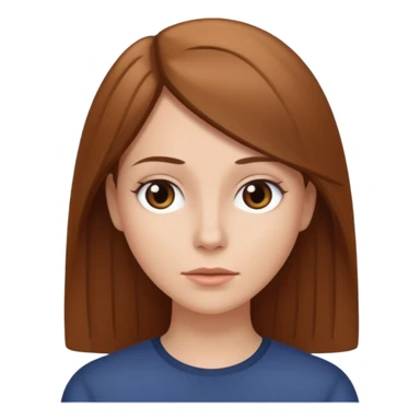 femme blanche brune avec des cheveux lisse sticker