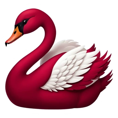 Dark red velvet swan sticker