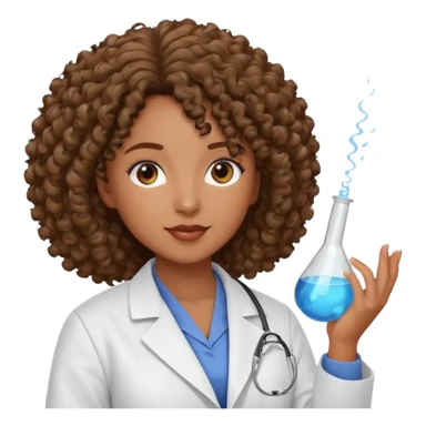 black female specialist with curly hair sticker