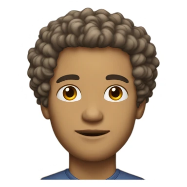 light skin man with strong jawlines with big curly hair and faded sides sticker