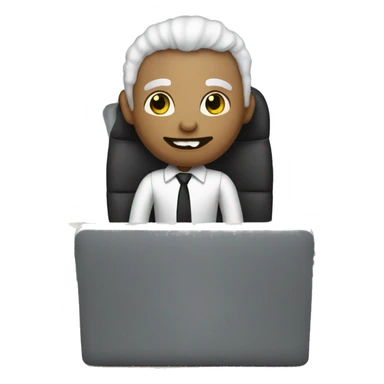 white vampire working in an office sticker