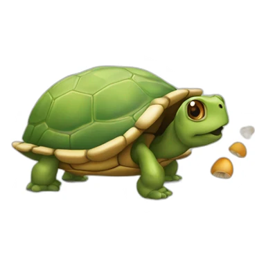 Tortue et champignon sticker