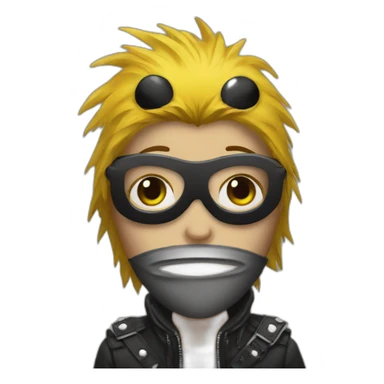 Person with punk duck mask sticker