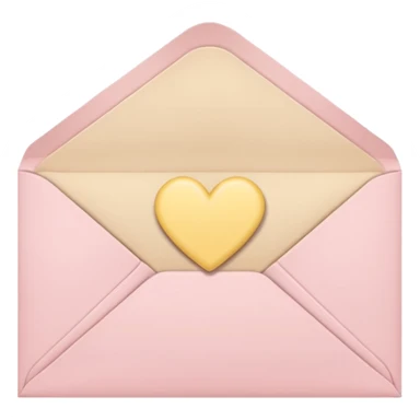 envelope with a heart seal in soft pink, beige and yellow pastel colors sticker