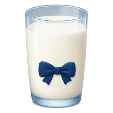 Glass of milk with a navy blue bow wrapped around the glass  sticker