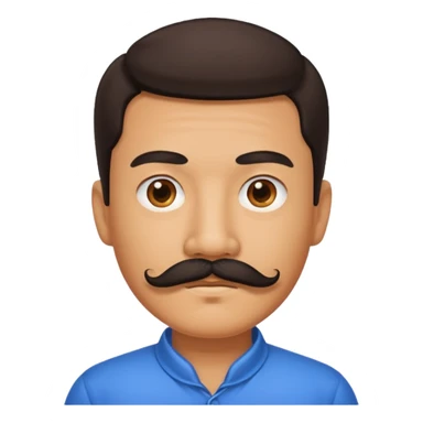 withh a chinese mustache sticker