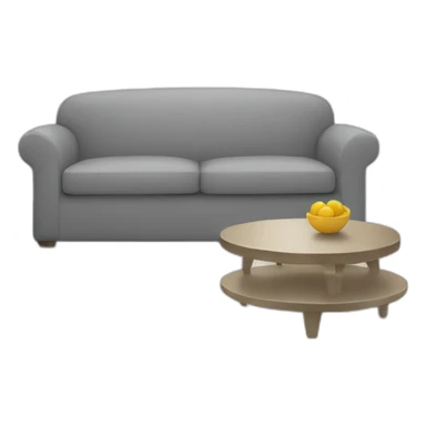 grey couch in a white living room sticker