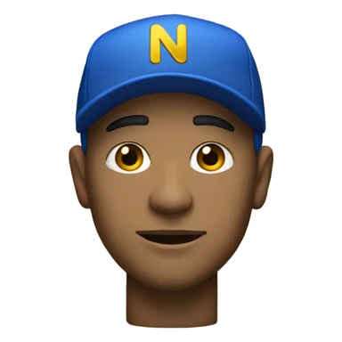 White man wearing blue baseball cap with letters N D in gold on hat  sticker