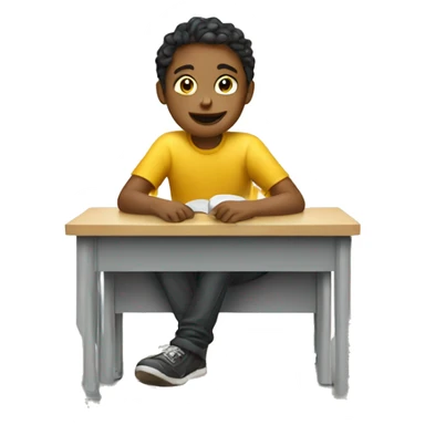 students sitting on desks and chatting sticker