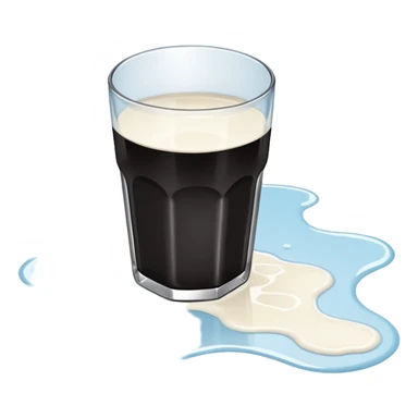 fallen over glass of milk spill on floor sticker