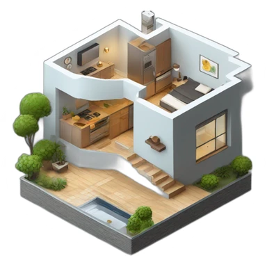 3d-isometric-Rich-Modern-Home sticker