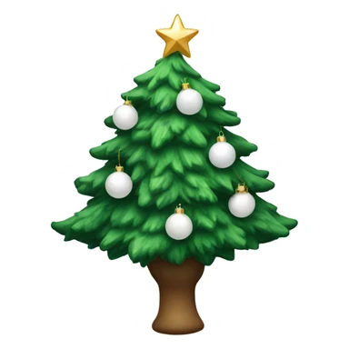 christmas tree with white ornaments  sticker