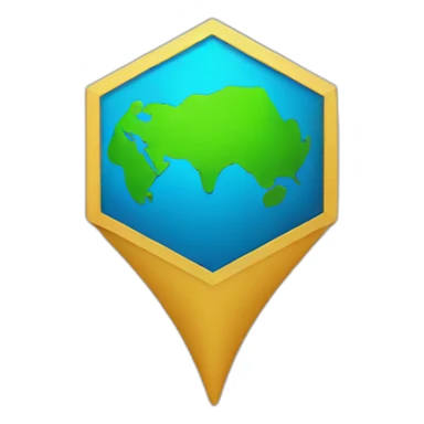 hexagonal map of the world sticker