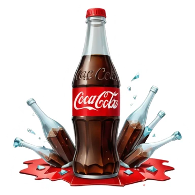 bottle of coke broken in the middle  sticker