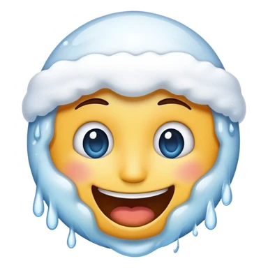 the cold freezing face emoji with sow but it issmiling sticker