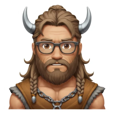 Glasses-Wearing wild viking büst sticker