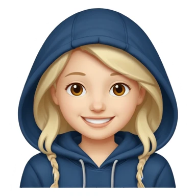 happy girl wearing hoodie sticker