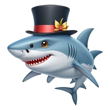 Shark with a top hatt sticker
