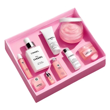 pink chanel skincare kit sticker
