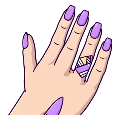 lilac pastel manicure with nail art designs sticker