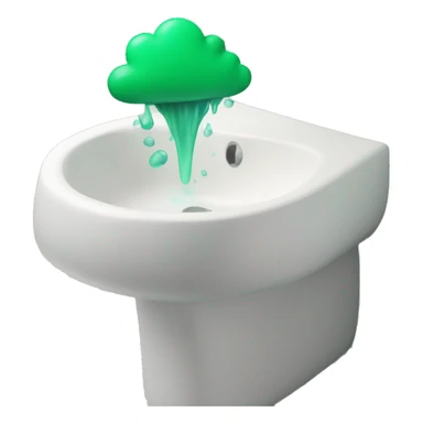 A bathroom sink with a green cloud coming out of it sticker