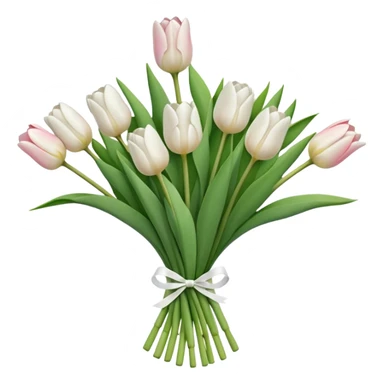 white tulip flower bouquet  sticker