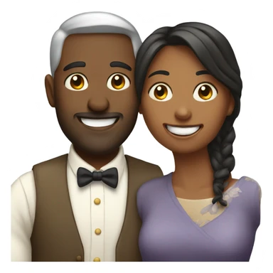Husband and wife happy sticker