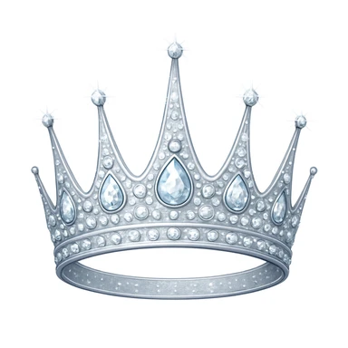 Increase the height and add more sparkle to the silver bubble crown, show only the crown (not on a head), keep it elegant and detailed, in the style of apple emojis. sticker