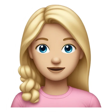 I 21 year old girl with warm blonde hair and blue eyes in a pink shirt  sticker