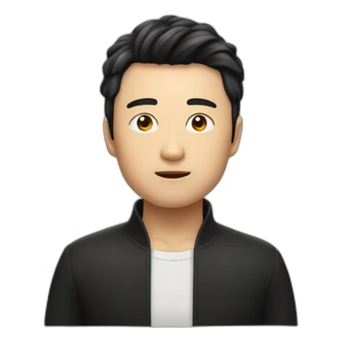 一个戴着黑框眼镜留着黑色短发的少年男孩 sticker