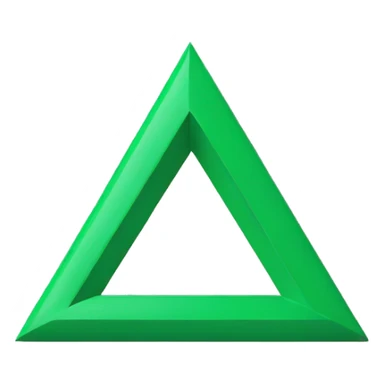 One downward triangle green color sticker