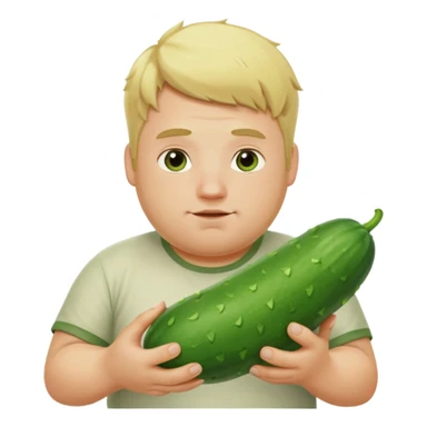 make a cucumber gamer, blonde and fat, male. show cucumbers sticker