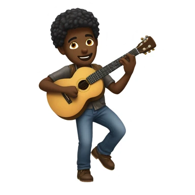 Jovem negro tocando cavaquinho sticker