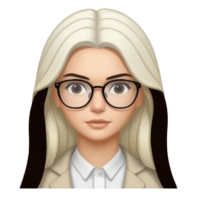 kendall jenner with long white hair and glasses sticker