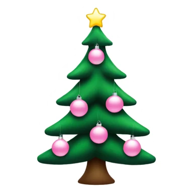 Christmas tree with light pink balls  sticker